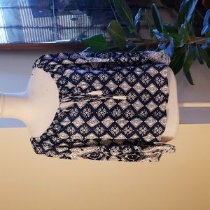 Faithful The Brand Blue & White Flowy Top